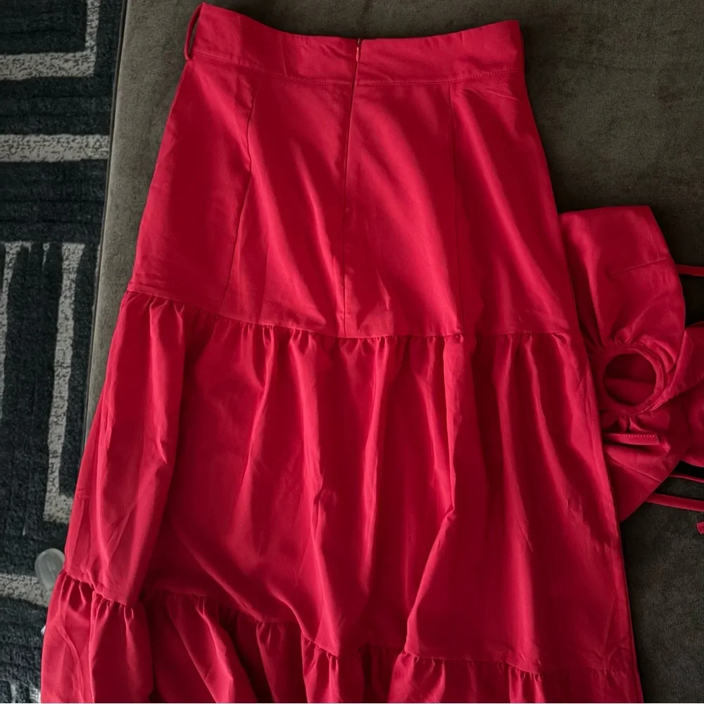 Girls Red Sleeveless Summer Dress